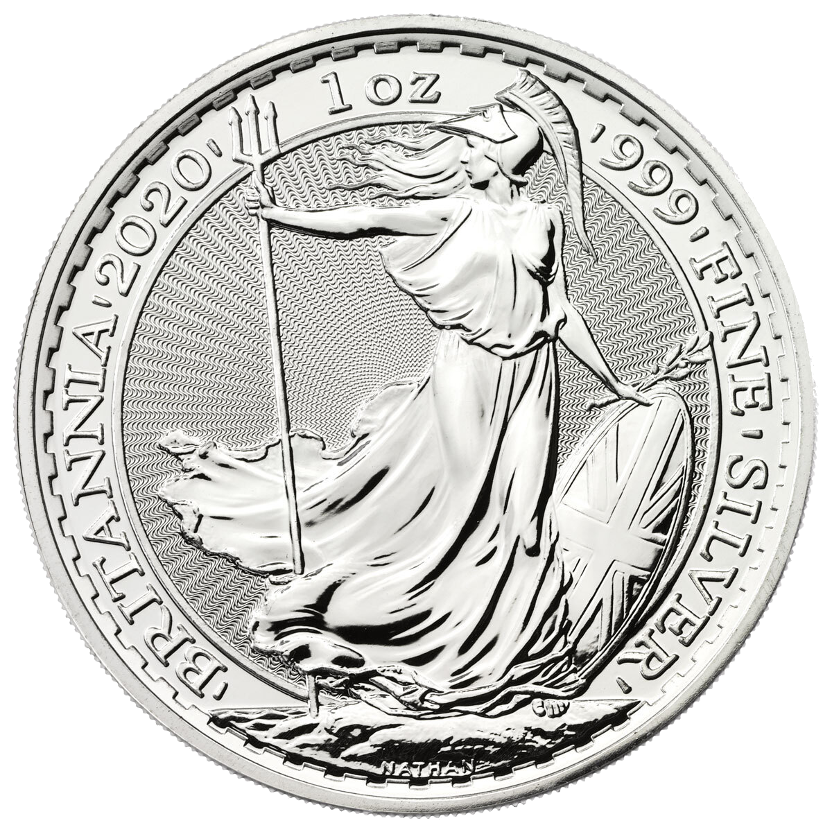 Great Britain Silver Britannia 1 oz Silver £2 Coin GEM BU Date of our