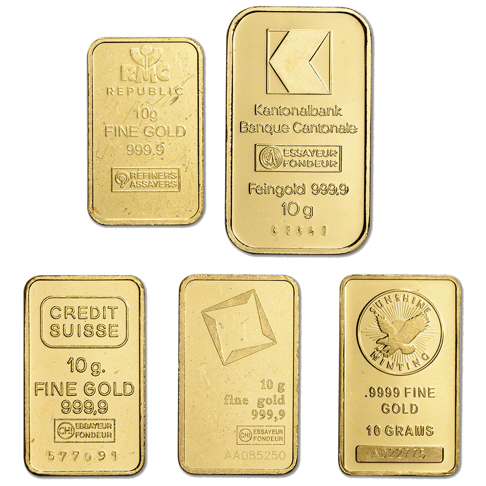 10 g Gold Bar &ndash; Random Brand Secondary Market (In Assay Card) - Buy Online at MintBuilder