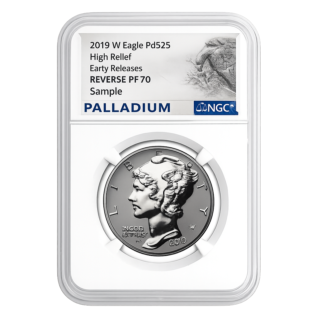 Palladium Eagle &ndash; Reverse Proof PF-70 (NGC, Date of Our Choice, Label Varies) - Buy Online at MintBuilder