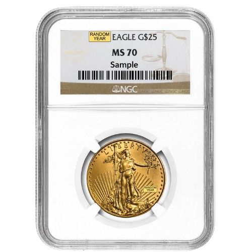 1/2 oz American Gold Eagle MS-70 NGC or PCGS (Random Year) - Buy Online at MintBuilder