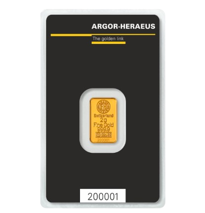 2 g Gold Bar &ndash; Argor-Heraeus (In Assay) - Buy Online at MintBuilder