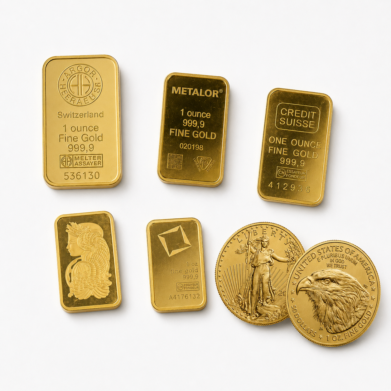 1 oz Gold Bar, Round, or Coin &ndash; Brand Name (Secondary Market) - Buy Online at MintBuilder