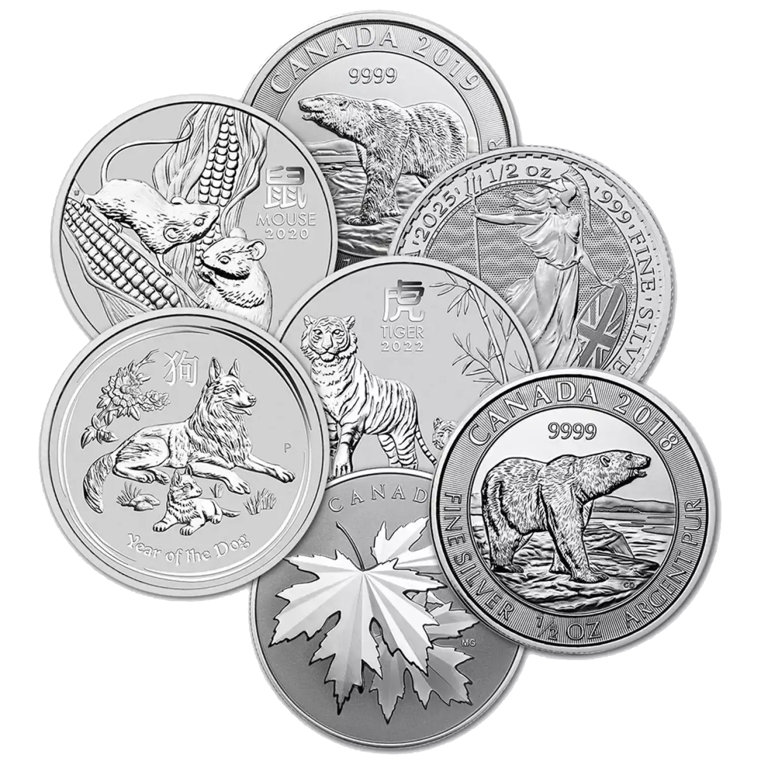 1/2 oz Government-Minted Silver Coin (Random Design & Date) - Buy Online at MintBuilder