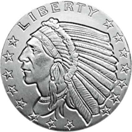 1/10 oz Silver Round - Incuse Indian - Buy Online at MintBuilder