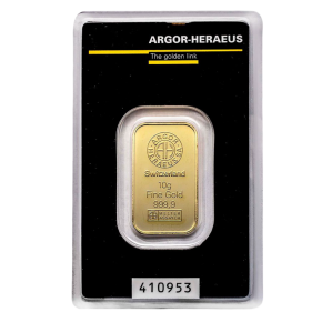 10 g Gold Bar – Argor-Heraeus (in Assay)