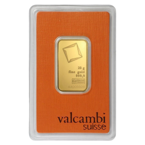 20 g Gold Bar – Valcambi Suisse (in Assay)