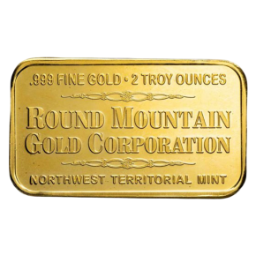 2 oz Northwest Territorial Mint Gold Bar (.9999 Fine, Round Mountain)
