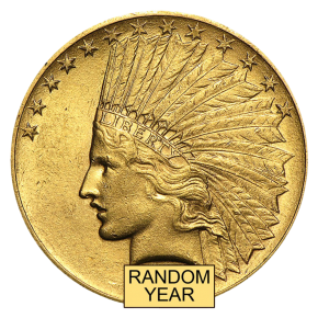 $10 Indian Gold Eagle (Pre-1933, AU, Random Year)