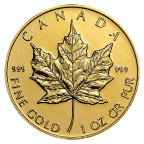Canada 1 oz Gold Maple Leaf .9999 Fine BU (Random Year, 1983–Present)
