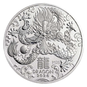 2024 Australia 1 oz Silver Lunar Dragon – BU (Series III)