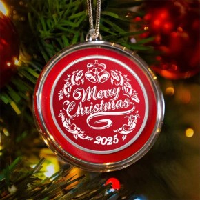 2025 1 oz Silver Colorized Round – Rosy Red Merry Christmas