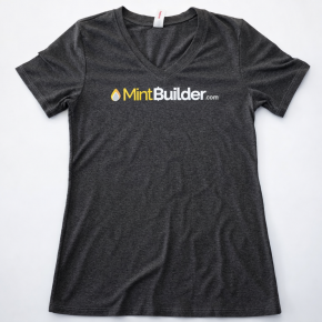 MintBuilder Women&rsquo;s V-Neck T-Shirt (Medium) &ndash; Heather Charcoal
