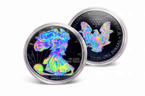 2001 Ruthenium Hologram Highlighted American Silver Eagle &ndash; Collector Edition