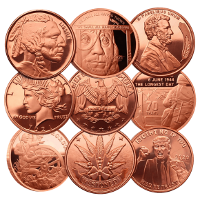 1 oz Copper Round &ndash; Random Design
