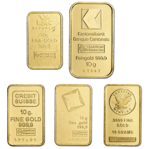 10 g Gold Bar &ndash; Random Brand Secondary Market (In Assay Card)
