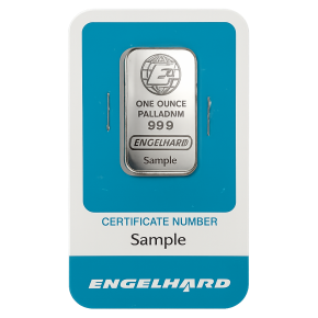 1 oz Palladium Bar &ndash; Engelhard (In Assay)