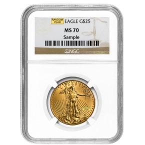 1/2 oz American Gold Eagle MS-70 NGC or PCGS (Random Year)