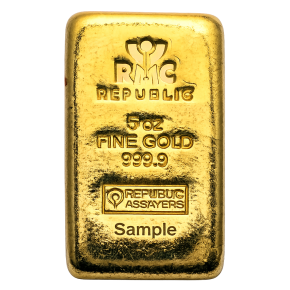 5 oz Secondary Market Gold Bar (.9999 Fine)