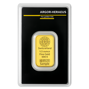 1/2 oz Argor-Heraeus Gold Bar (.9999 Fine)