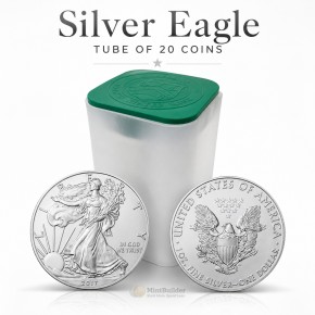 1 oz American Silver Eagle Tube of 20 coins (Random Year)