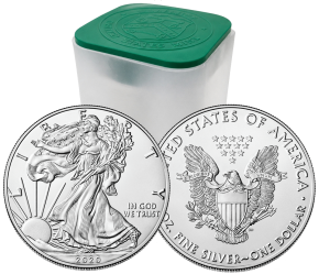 1 oz American Silver Eagle Tube of 20 coins (Random Year)