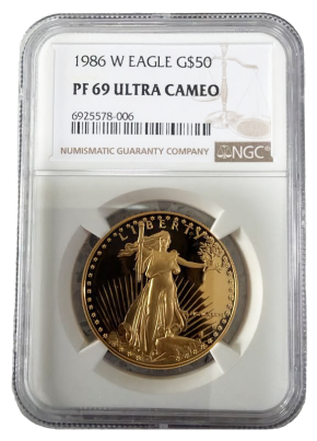 1986-W 1 oz Proof American Gold Eagle PF-69 UCAM NGC