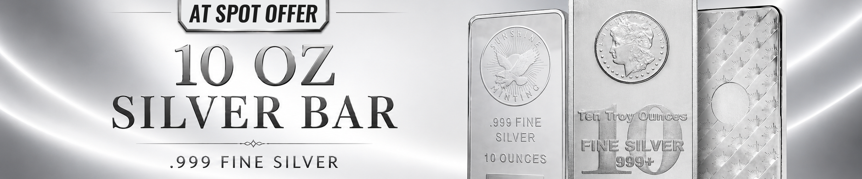 10 oz silver bar at spot price