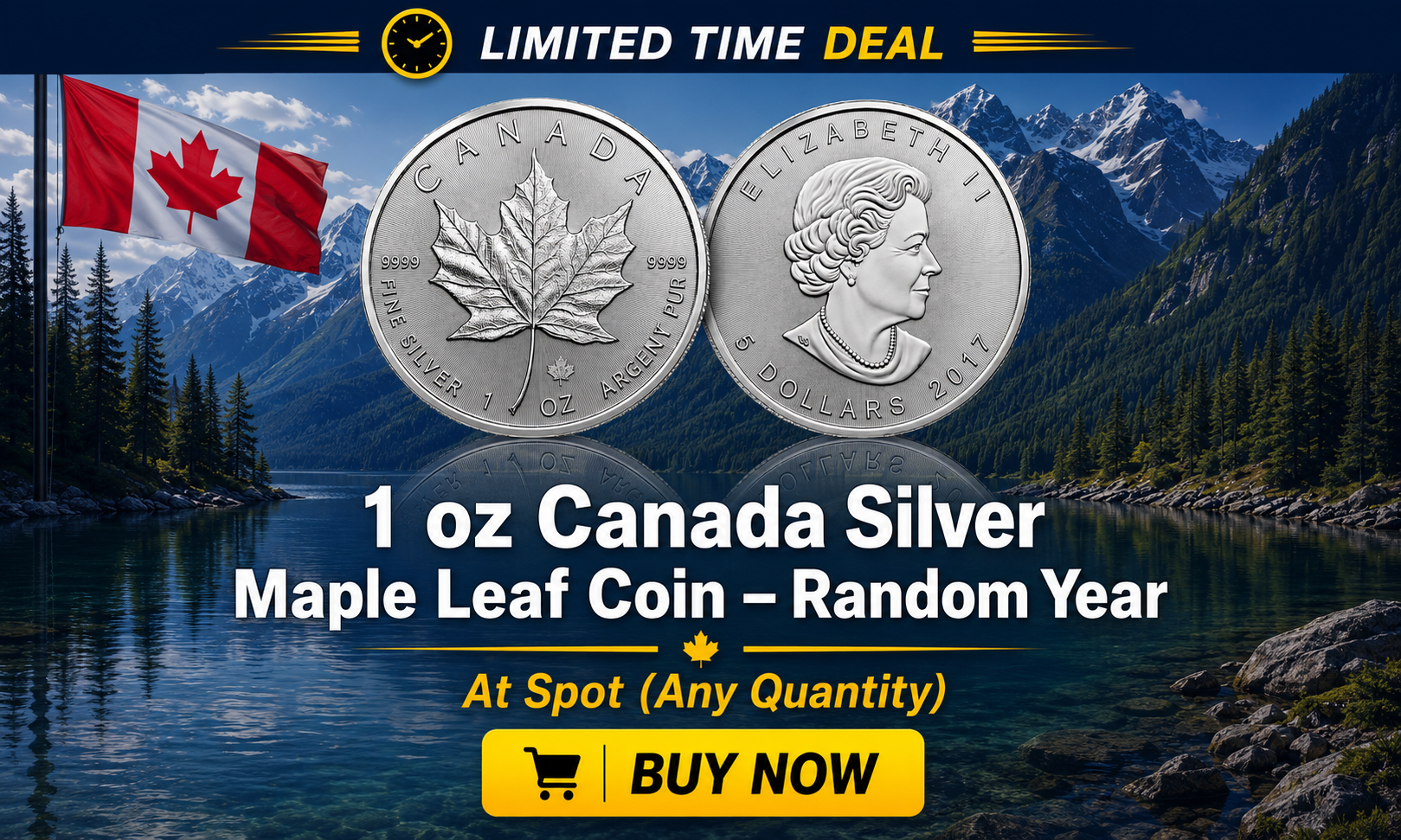 1 oz Canada Silver Maple Leaf Coin at spot price