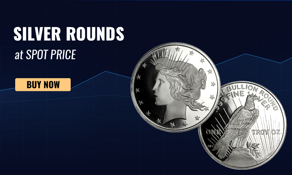 1 oz .999 fine silver rounds at spot price