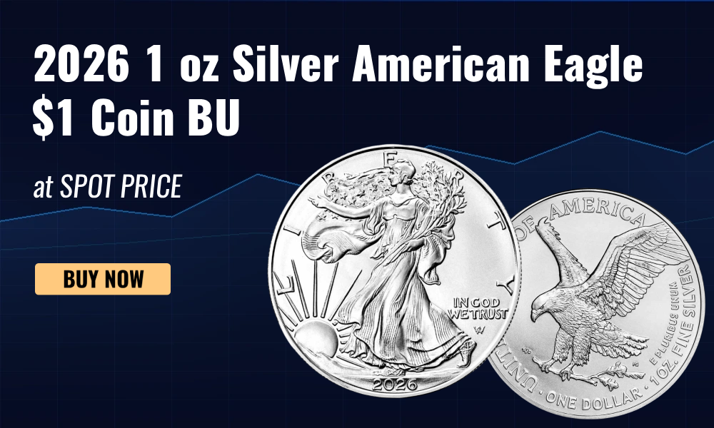 2026 1 oz Silver American Eagle $1 Coin BU at spot price