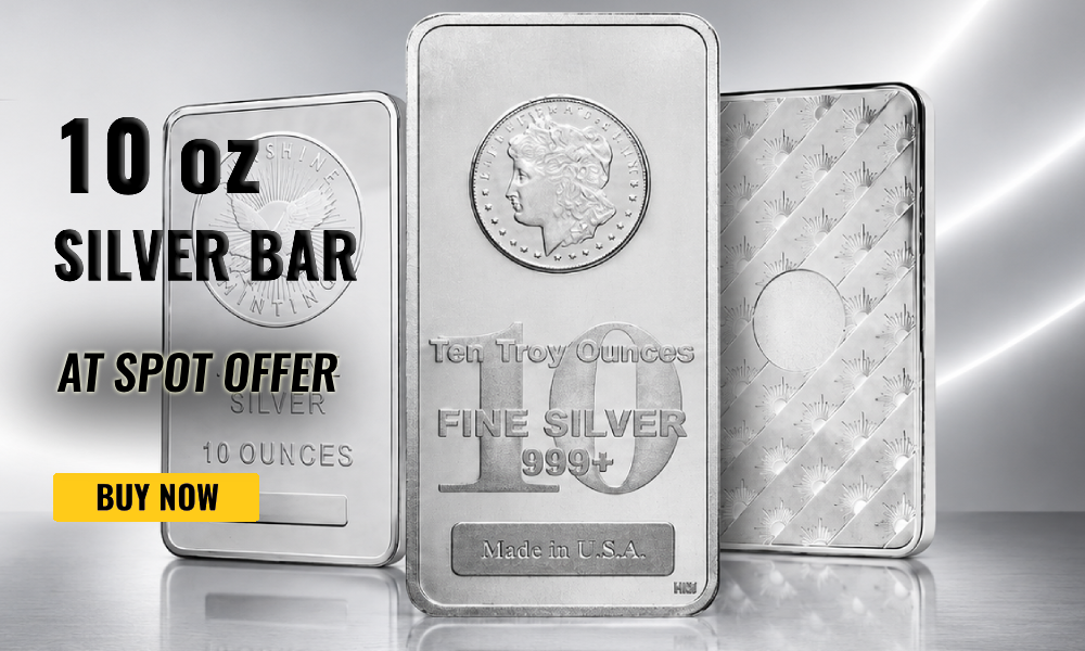 10 oz silver bar at spot price