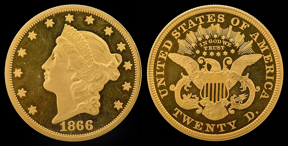 $10 Gold Liberty Head – No Motto – 1838 – 1866 obverse and reverse showing full design details