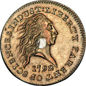 1792 Birch Cent obverse and reverse showing full design details