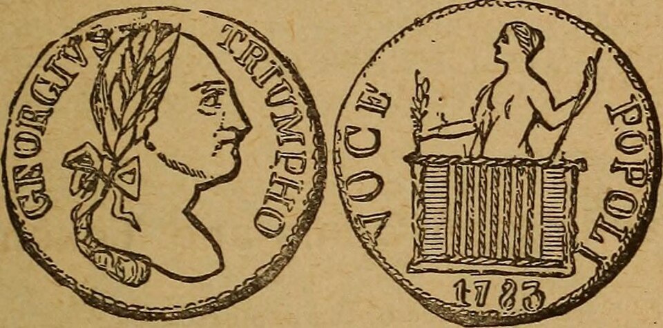 1794 Franklin Press Token obverse and reverse showing full design details