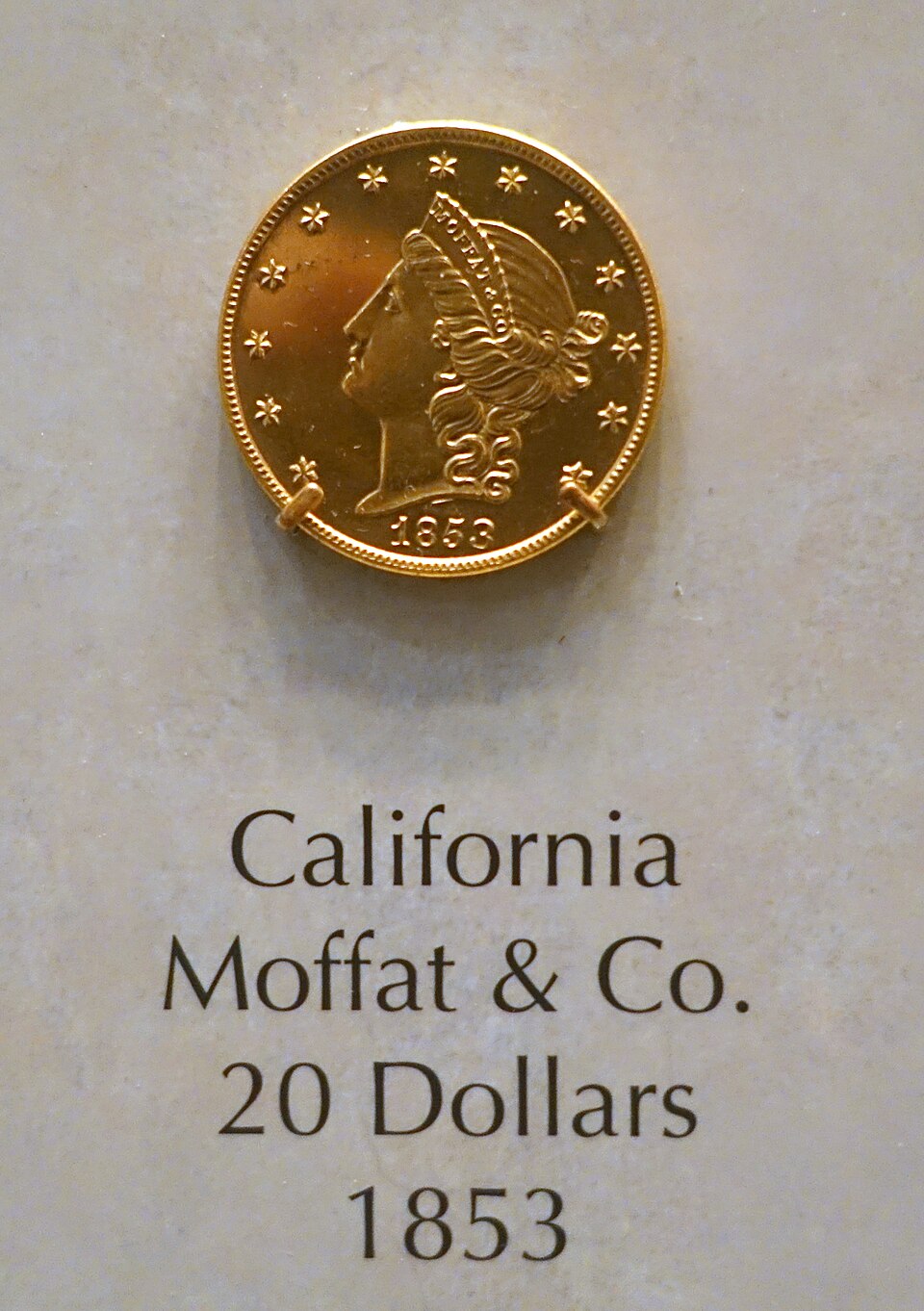 1849 & 1852 Moffat & Co. Gold Coins and Moffat-Humbert Issues obverse and reverse showing full design details