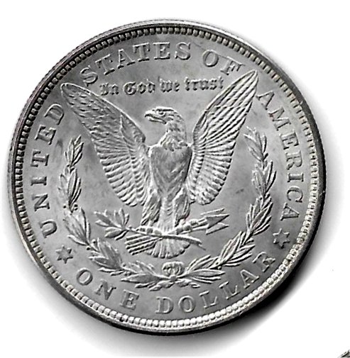 Close-up detail of 1921 Silver Dollar Coin Anniversary Act Signed by the President design elements and engraving quality