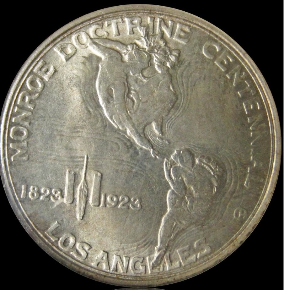 Collection of 1923 Monroe Doctrine Centennial Half Dollar coins in various grades and dates