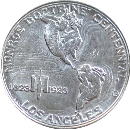 1923 Monroe Doctrine Centennial Half Dollar obverse and reverse showing full design details