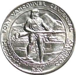 1925 Fort Vancouver Centennial Half Dollar obverse and reverse showing full design details
