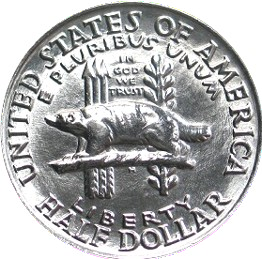 1936 Wisconsin Territorial Centennial Half Dollar obverse and reverse showing full design details