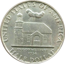 1937 Delaware Tercentenary Half Dollar obverse and reverse showing full design details