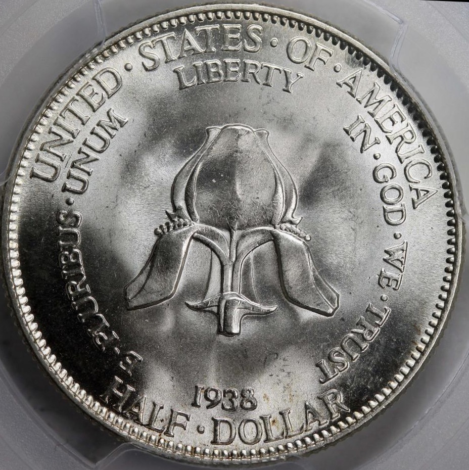 Collection of 1938 New Rochelle, New York Half Dollar coins in various grades and dates