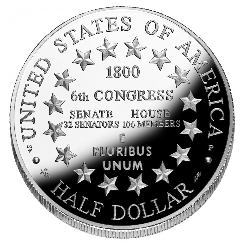 Close-up detail of 2001 United States Capitol Visitor Center Commemorative Coins design elements and engraving quality