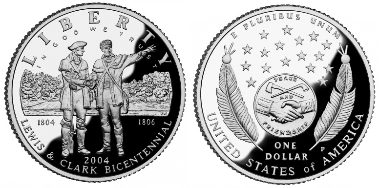 Collection of 2004 Lewis & Clark Bicentennial Silver Dollar coins in various grades and dates
