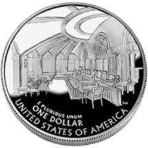 Collection of 2005 Chief Justice John Marshall Silver Dollar coins in various grades and dates