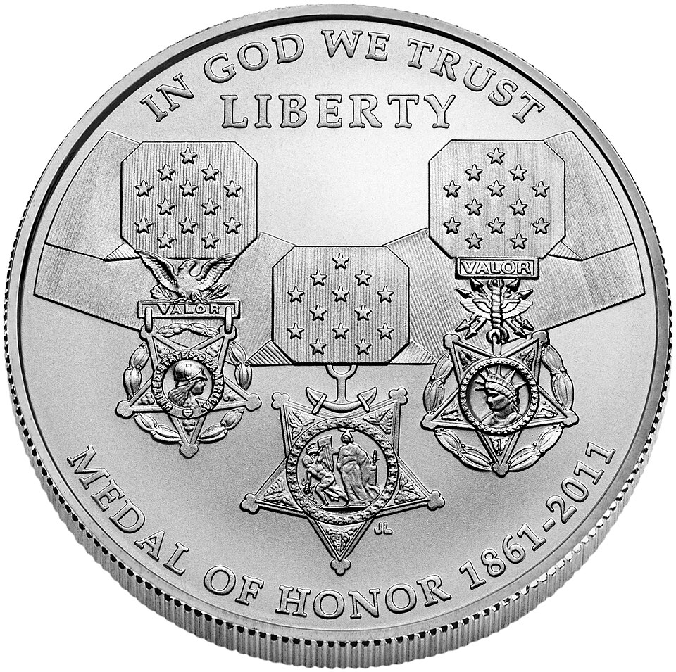 2011 Medal of Honor Commemorative Coin Program obverse and reverse showing full design details