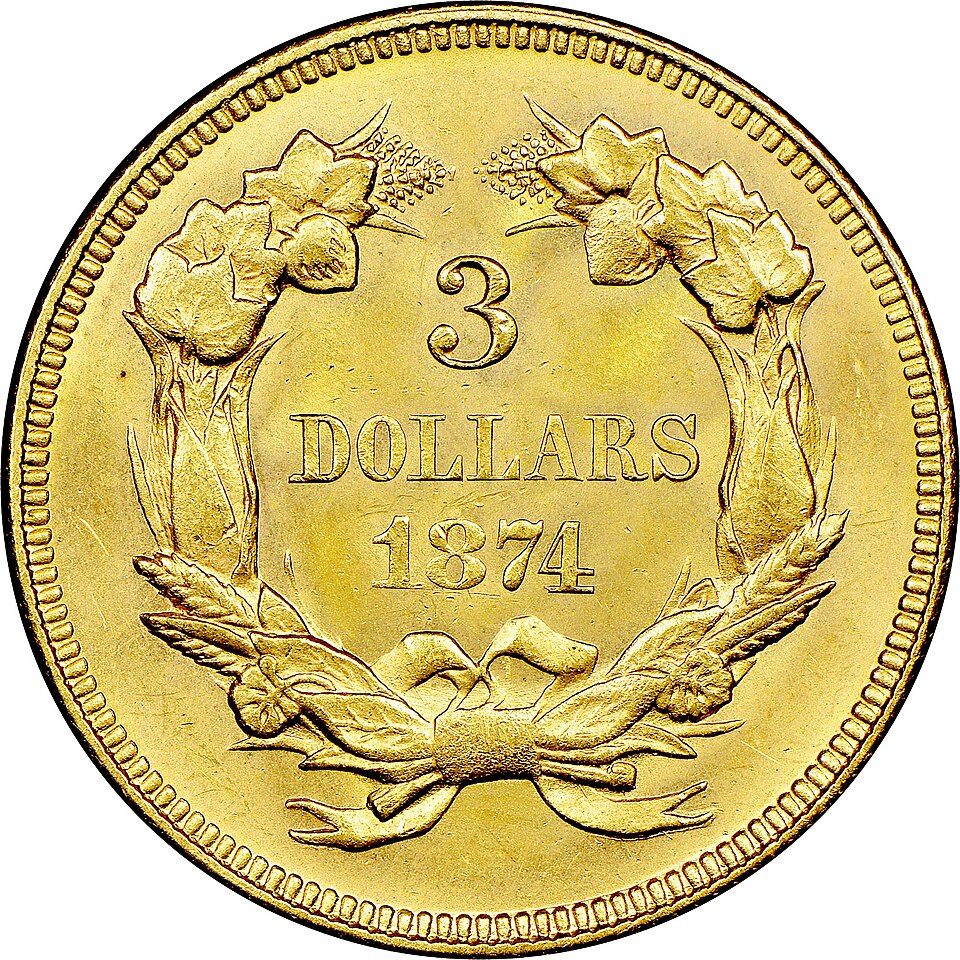 Collection of $3.00 Gold Indian Princess – 1854 – 1889 coins in various grades and dates